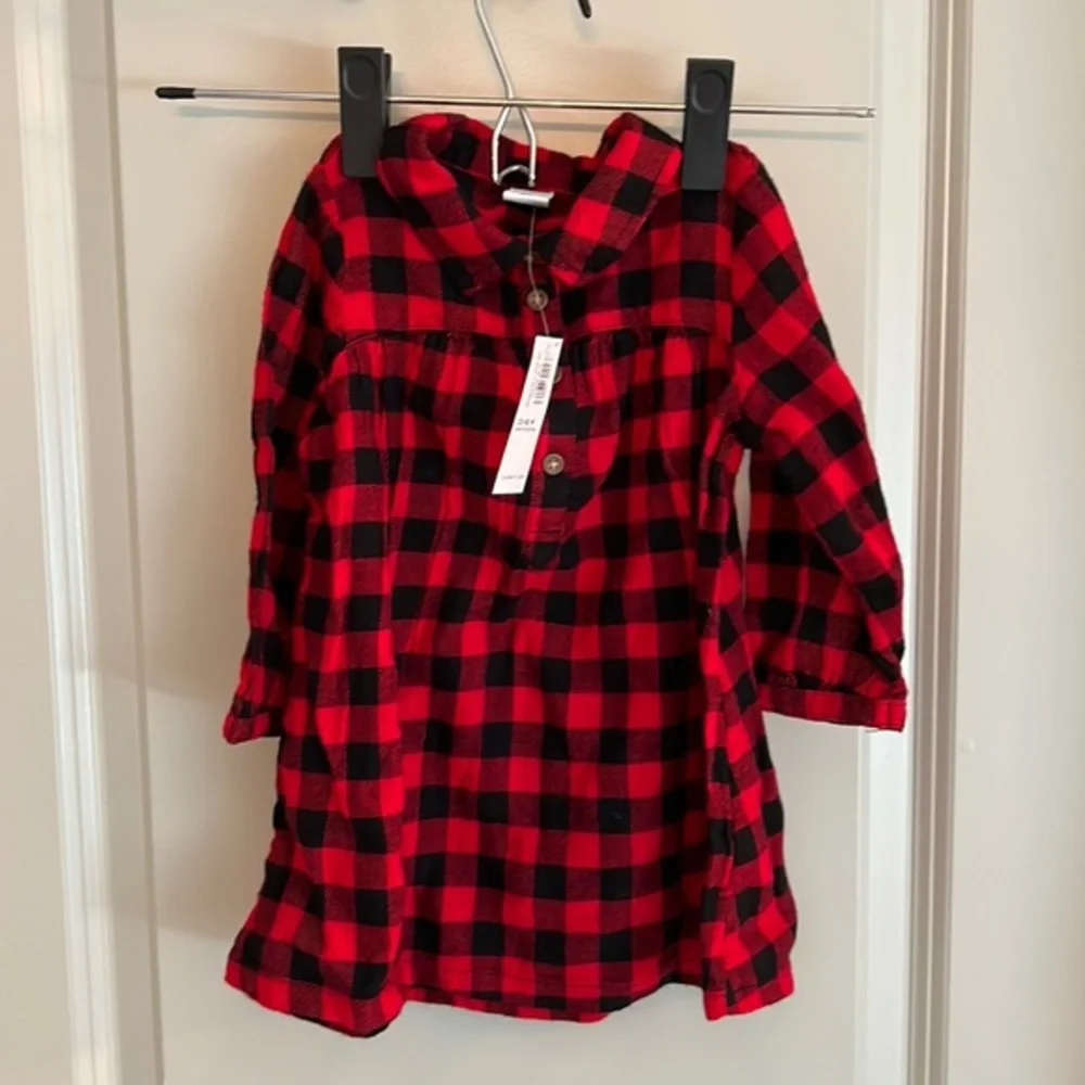 NWT Old Navy plaid girls shirt size 12-18 months
